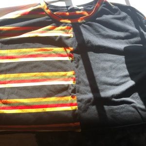 Yellow,orange,red,green,black